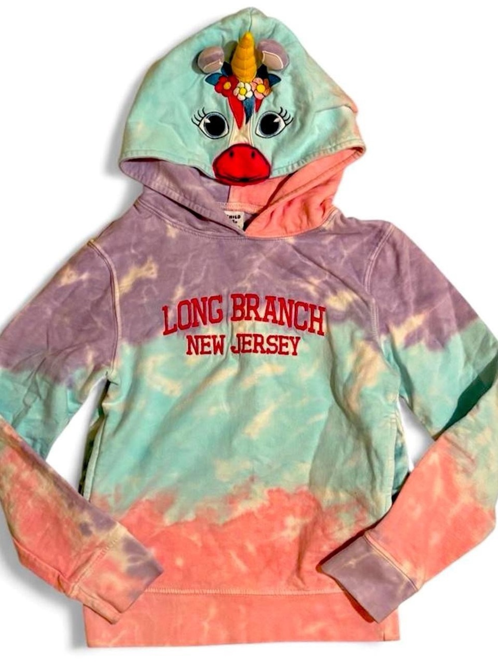 Wild Child Hoodies Jersey Shore LONG BRANCH NEW JERSEY unicorn hood tie dye